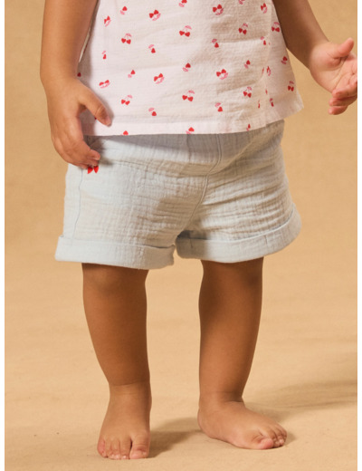 Short en double gaze de coton
