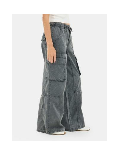 Pantalon cargo décontracté à nouer à la taille
