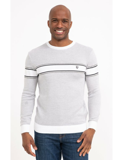 Pull col rond rayé Ben