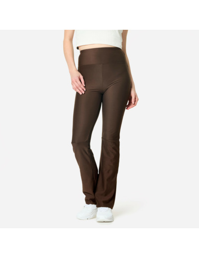 Legging de fitness bas droit femme, marron