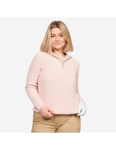 Pull golf 1/2 ZIP Femme - MW500 rose