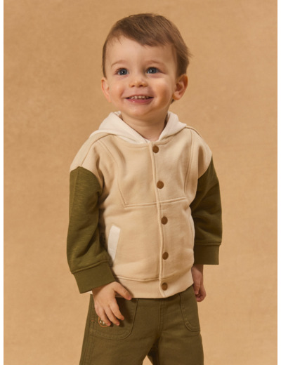 Gilet à capuche tricolore