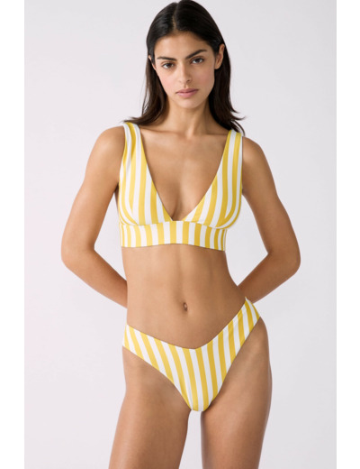 Triangle foulard sans armatures rayé haut de maillot