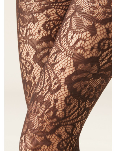 Collant en résille fleurie