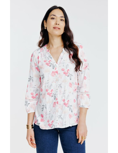 Blouse boutonnée imprimé fleuri