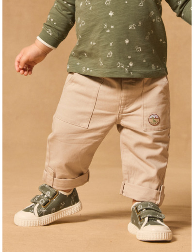 Pantalon en twill retroussable