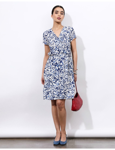Robe courte imprimée BLEU