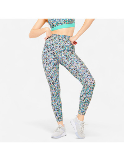 Legging taille haute fitness cardio femme imprimé