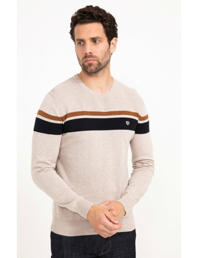 Pull Col Rond Rayure Placée