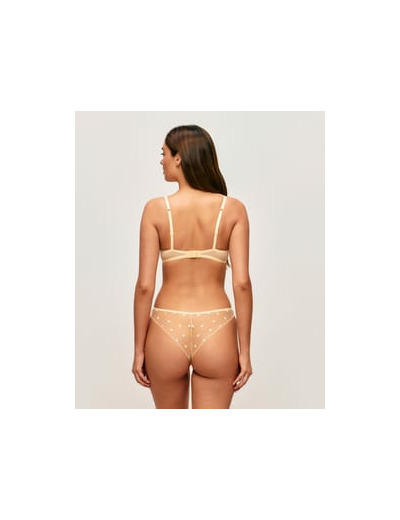Soutien-gorge corbeille en mesh avec citrons brodés
