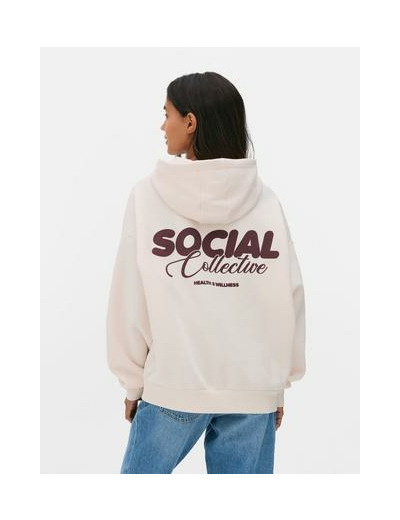 Sweat à capuche oversize à message