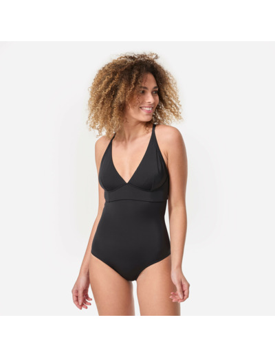 MAILLOT DE BAIN DE SURF 1 PIÈCE FEMME AVEC DOUBLE RÉGLAGE DOS BEA NOIR