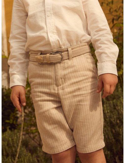 Short de cérémonie beige