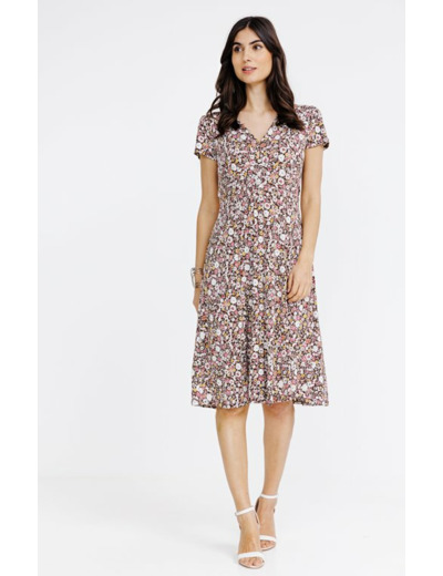 Robe patineuse en maille imprimée