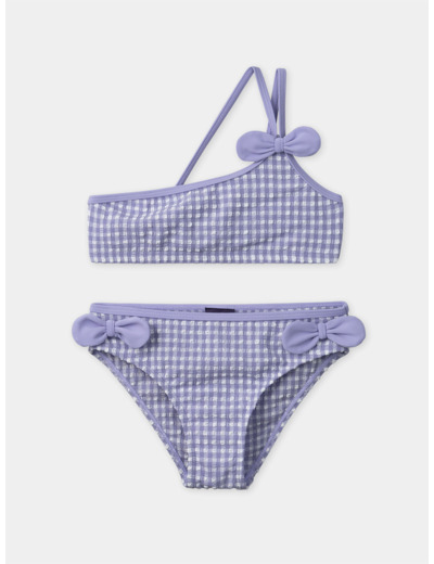 Maillot de bain deux pièces imprimé vichy