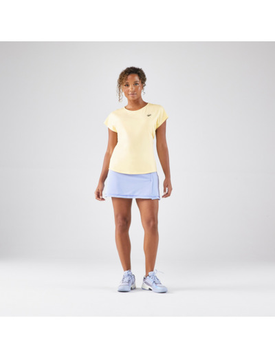 T-shirt tennis col rond dry femme - TTS DRY F Jaune