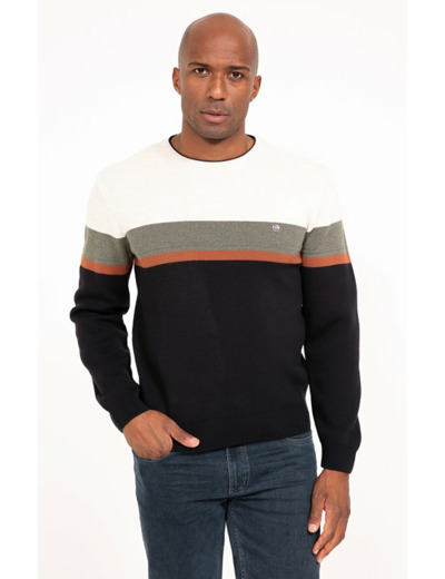 Pull col rond rayé Nil