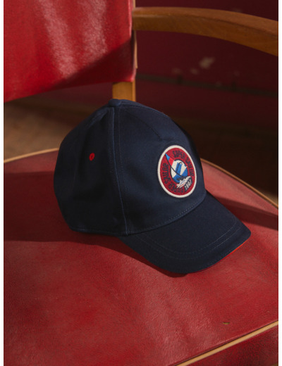 Casquette marine avec broderie voile