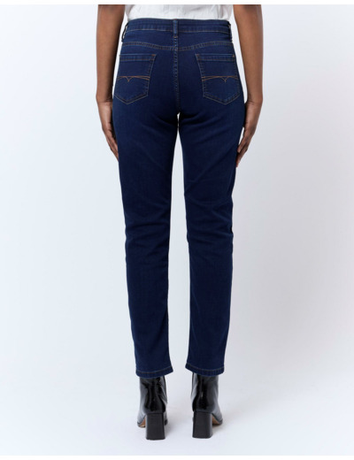 Jean 7/8 en denim MARINE Femme