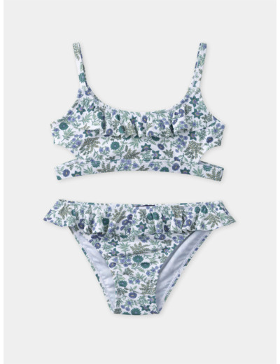 Maillot de bain deux pièces imprimé fleuri