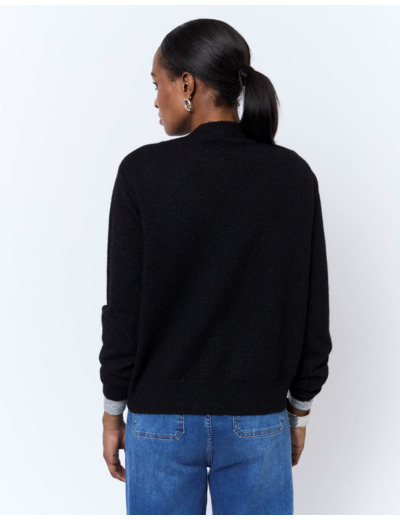 Gilet en mélange laine uni NOIR Femme