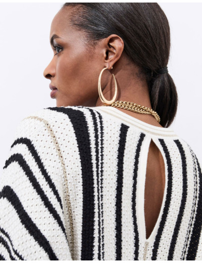 Pull fin rayé ECRU Femme