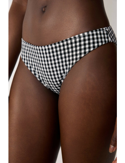Culotte bikini bas de maillot à carreaux