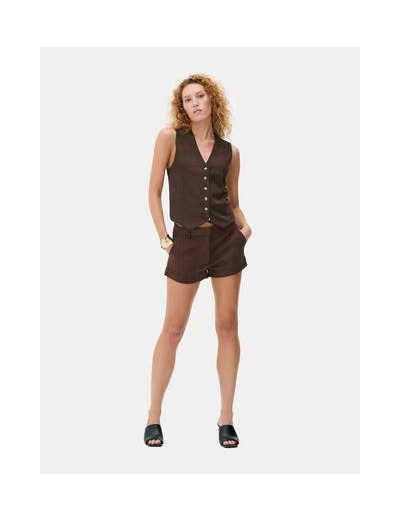 Gilet de costume en suédine