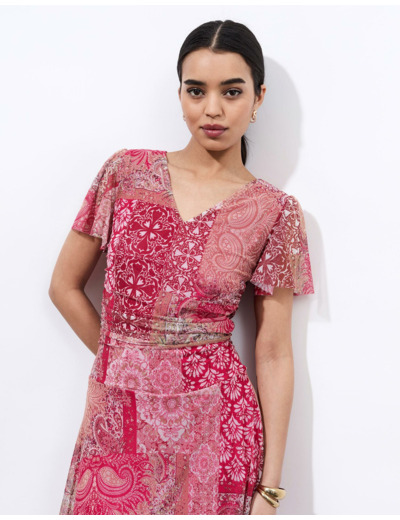 Robe longue imprimée MULTICOLORE