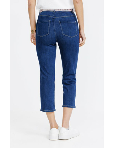 Corsaire denim avec ceinture fantaisie