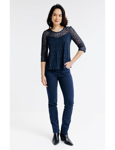 Tee-shirt dentelle manches 3/4
