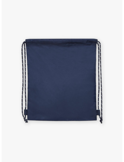 Sac à dos bleu et blanc à rayures
