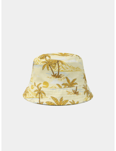Chapeau reversible jaune et marron