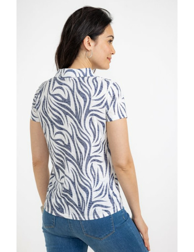 Tee-shirt imprime col chemise