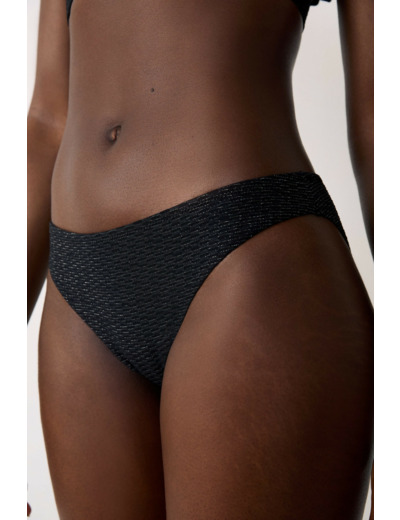 Culotte bikini bas de maillot détail argenté