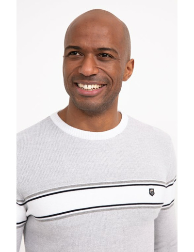 Pull col rond rayé Ben