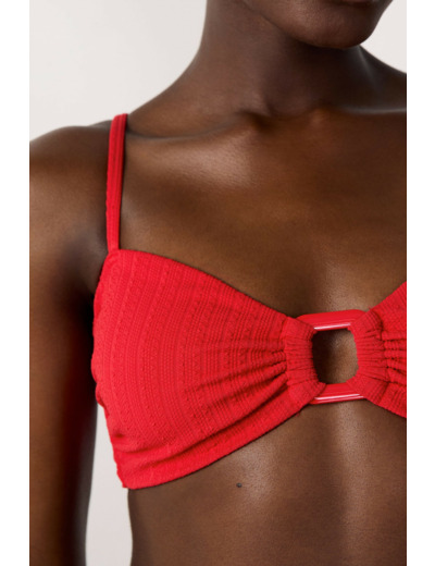 Brassière haut de maillot détail anneau