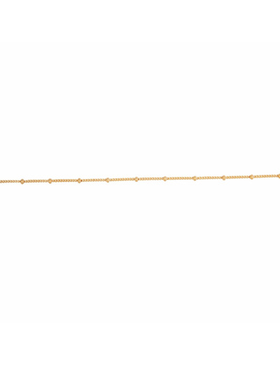 Gold Plated Sterling Silver Bead Chain Anklet
