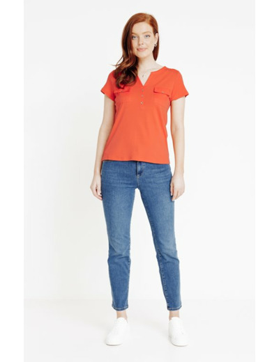 Tee-shirt col mao manches courtes