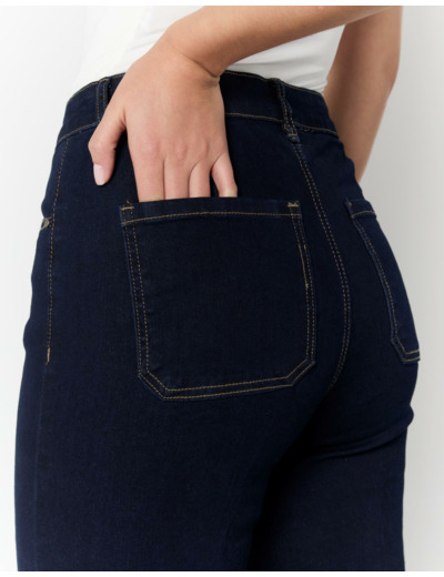 Jean long large MARINE Femme