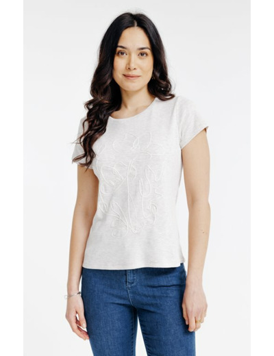 Tee-shirt brodé manches courtes