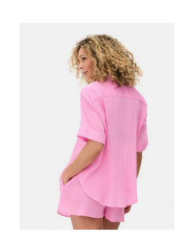 Chemise de plage froissée à boutons