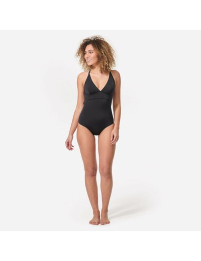 MAILLOT DE BAIN DE SURF 1 PIÈCE FEMME AVEC DOUBLE RÉGLAGE DOS BEA NOIR