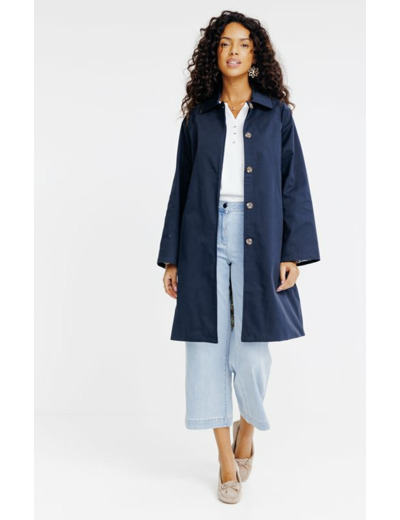 Trench en coton à doublure fantaisie