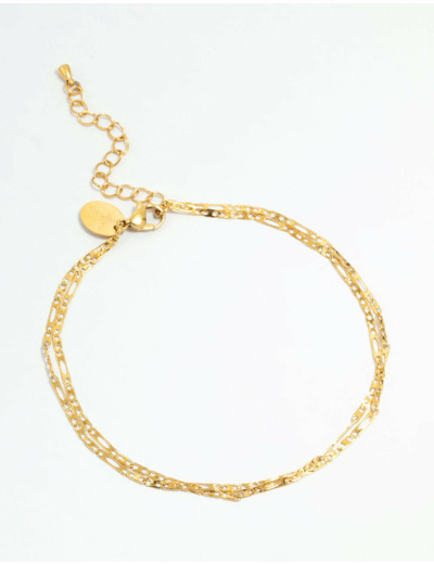 Waterproof Gold Plated Stainless Steel Layered Anklet
