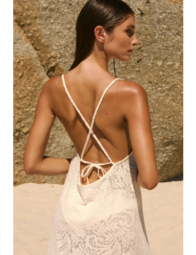 Robe longue dos nu avec coton,Robe longue dos nu avec coton;${refinementColor}