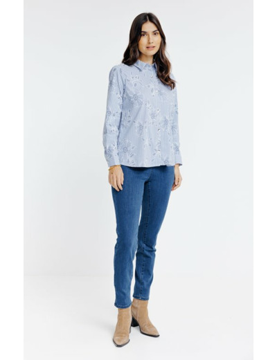 Chemise rayée à imprimé en gomme