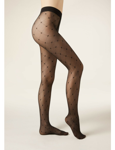 Collant voile à cœurs