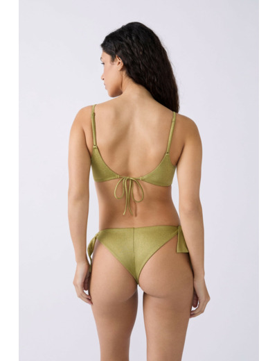Brassière haut de maillot à nouer pailleté,Brassière haut de maillot à nouer pailleté;${refinementColor}