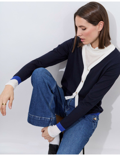 Gilet bicolore MARINE Femme